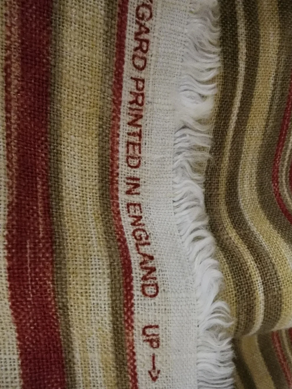 9 yds Vintage Print Fabric Striped Drapery Fabric 325.5